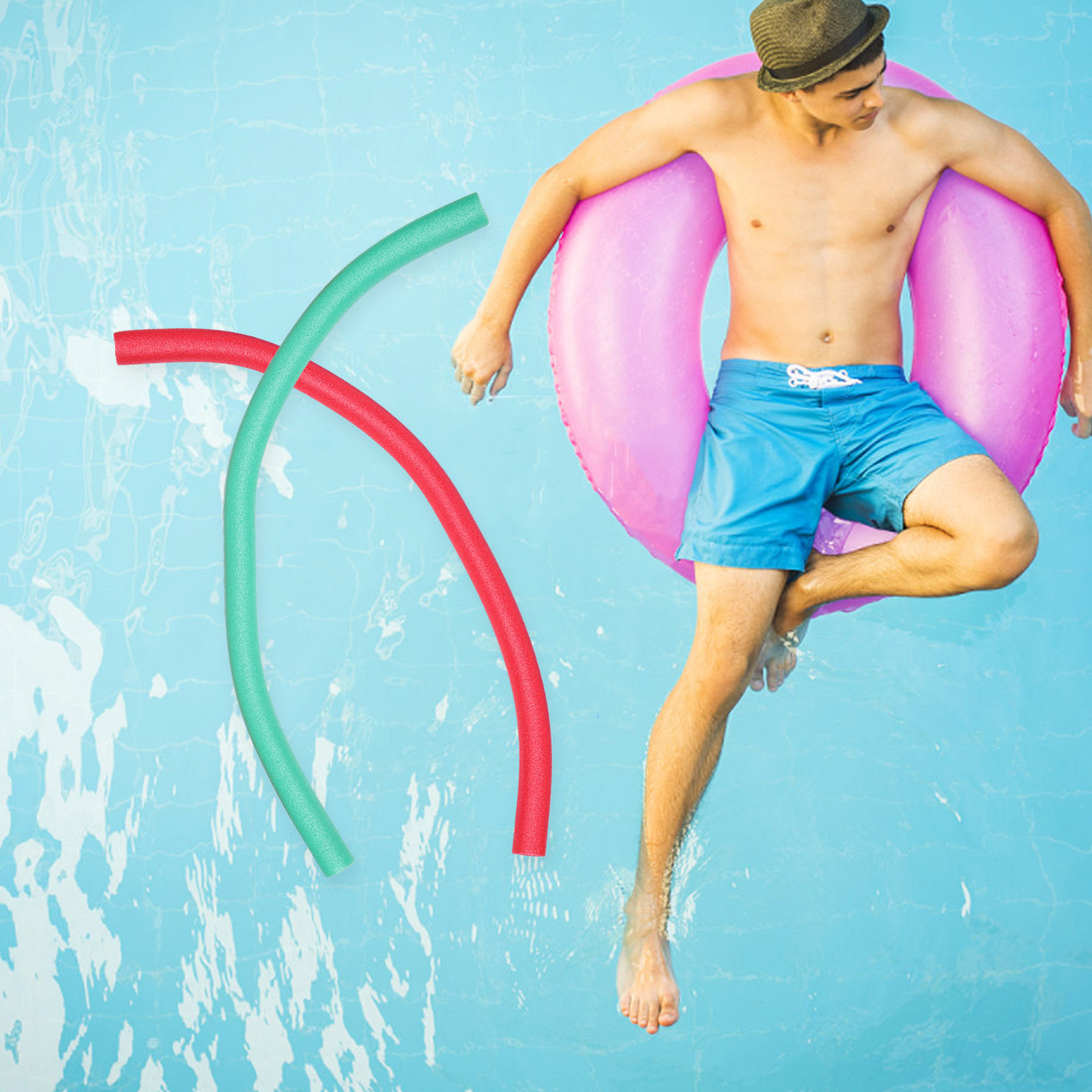 Foam Pool Noodle - 4本セット スイミングプール用フォームフロートスティック 明るいカラフルなEPEフォームプールヌードル 水泳トレーニングサポート 子供と大人向けの浮力補助具