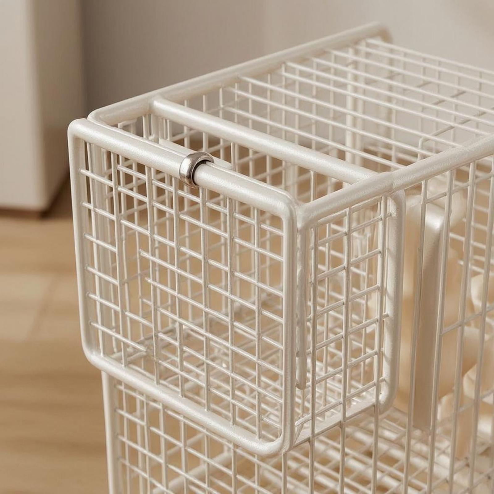 Sports Equipment Cart - 多段式金属製ワイヤー収納カート（スポーツ用品やヨガマット用、ローリングベース付き、家庭用フィットネス機器整理用）