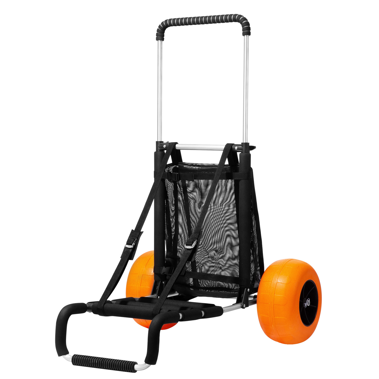 Sports Equipment Cart - SucceBuy ビーチドリー 砂用ビッグホイール付き 165LBS 折りたたみカート カーゴデッキ付き
