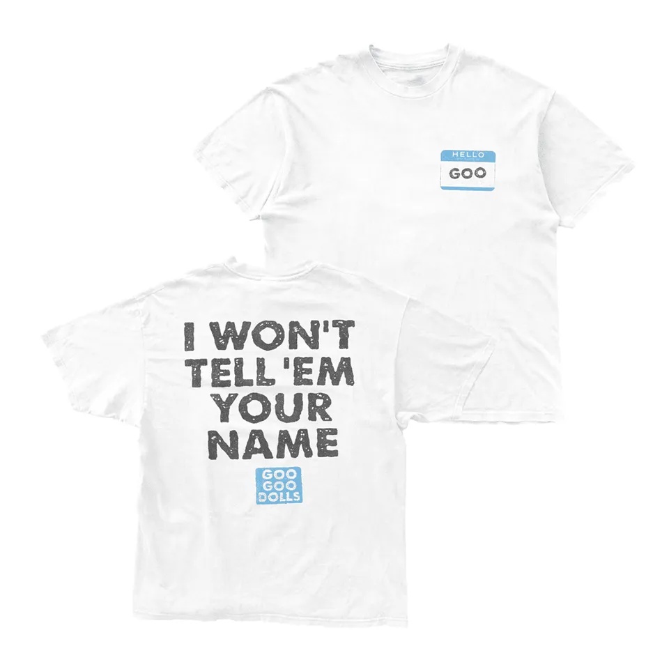 Name Sports Equipment - 白いシンプルプリントのGoo Goo Dollグッズ、名前は言わないよTシャツ、完璧なロックファン向けアイテム、レトロスタイルTシャツ