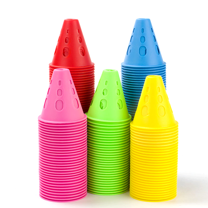 Football Training Cone - 10/20個入り 中空防風ローラースケートパイルスケートマーキングトレーニングロードコーンスケートポストサッカーフットボールラグビースポーツ用