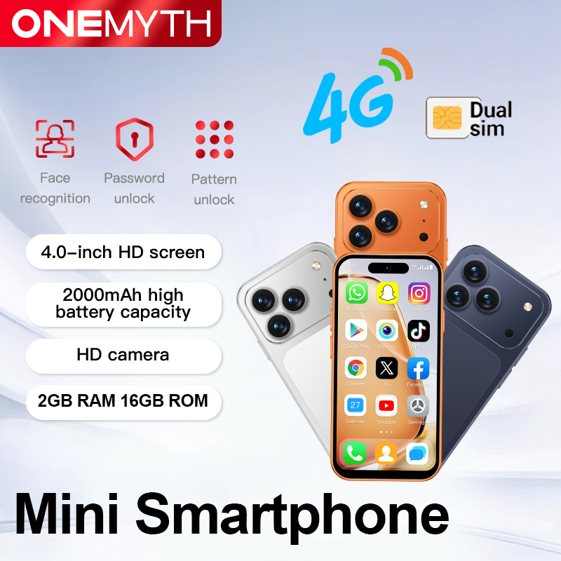 Sports Equipment Store - ONEMYTH A18 Pro MINI 4G小型スマートフォン、Androidシステム搭載、Playストア、WhatsApp、GPS、WiFi、デュアルSIMカード対応