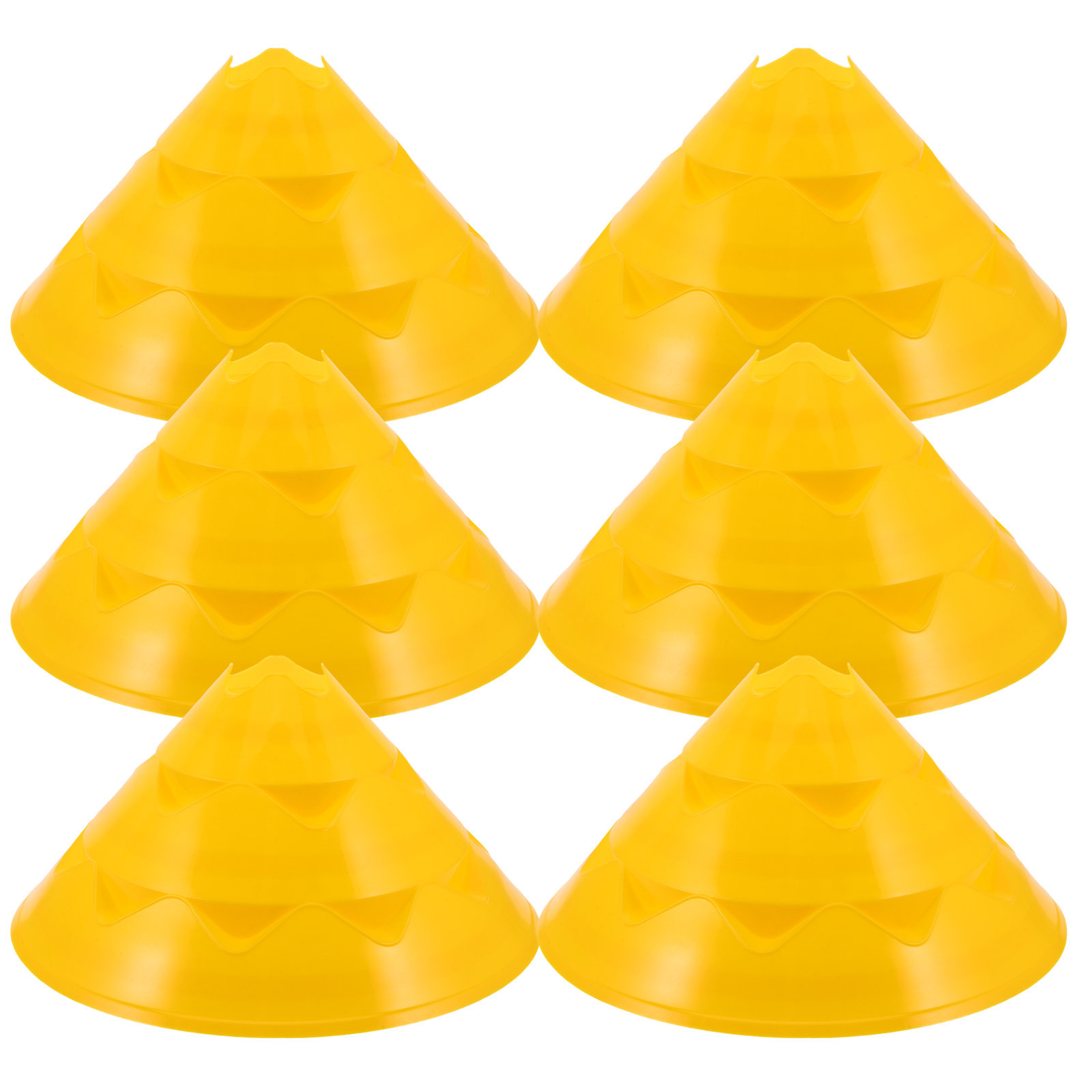 Football Training Cone - 6個入りサッカートレーニングコーン 11.59x7.39cm イエロー アジリティマーカー サッカー バスケットボール