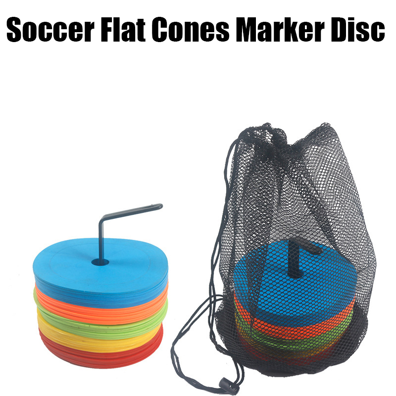 Football Training Cone - 10 個サッカーフラットコーンマーカーディスクバスケットボールスポーツスピード敏捷性トレーニングマーカー変形しないポータブルトレーニング機器