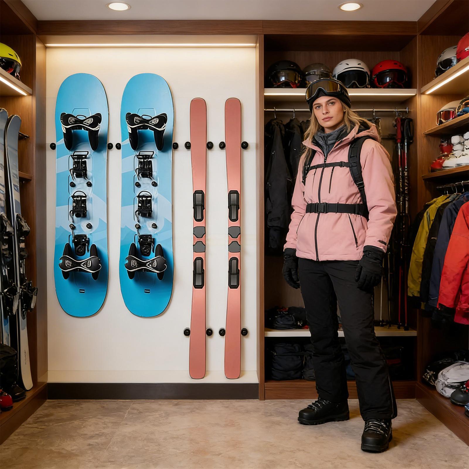 スノーボード壁掛け式垂直ハンガー スキー収納 ガレージ/店舗 - Sports Equipment Store のレビューと価格