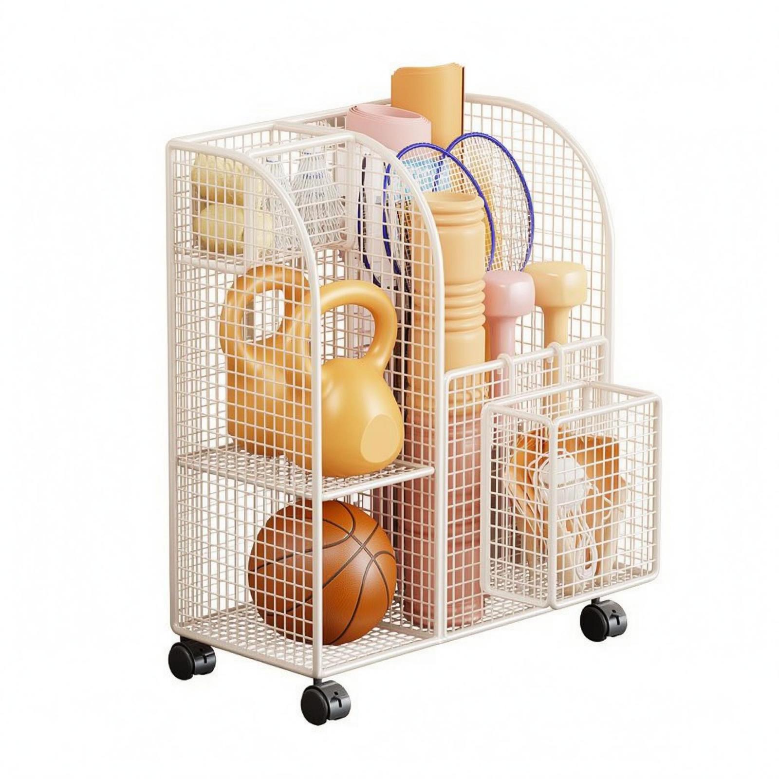 多段式金属製ワイヤー収納カート（スポーツ用品やヨガマット用、 - Sports Equipment Cart のレビューと価格