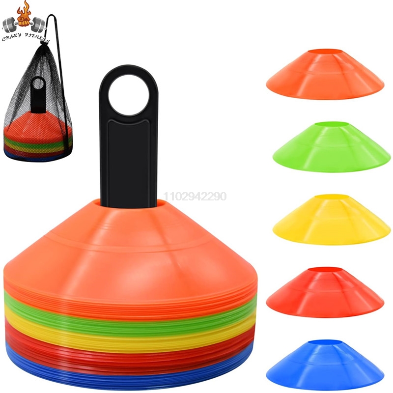 キャリングバッグとホルダー付きの敏捷性サッカーコーン,トレー - Football Training Cone のレビューと価格